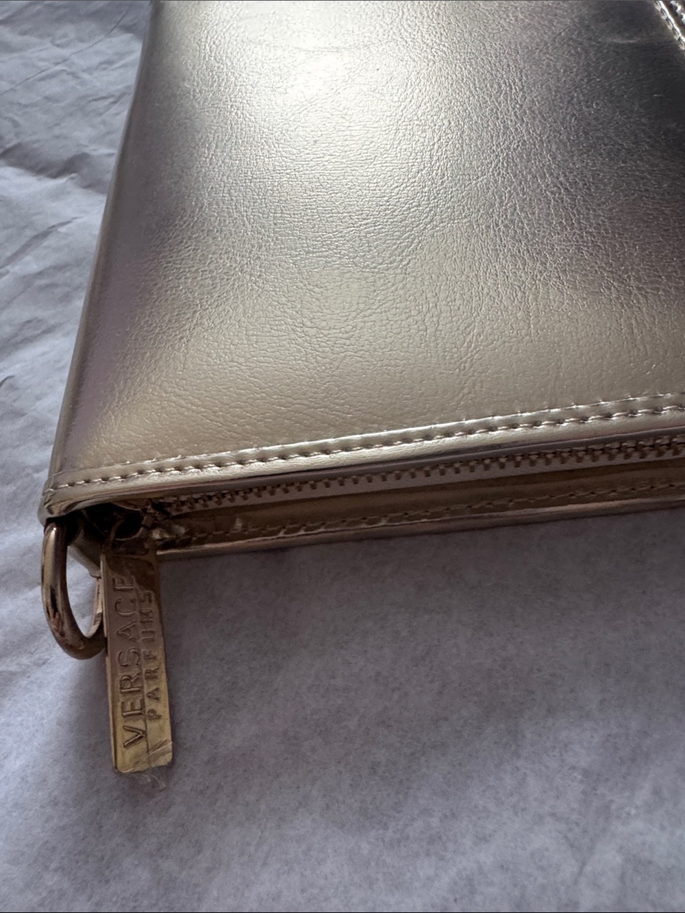 Versace Gold Metallic Zip-Around Wallet - Picture 3 of 3